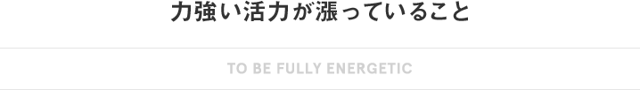 力強い活力が漲っていること